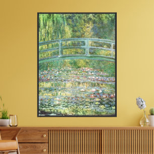 Claude Monet Japanese Bridge Water Lily Art Canvas Print