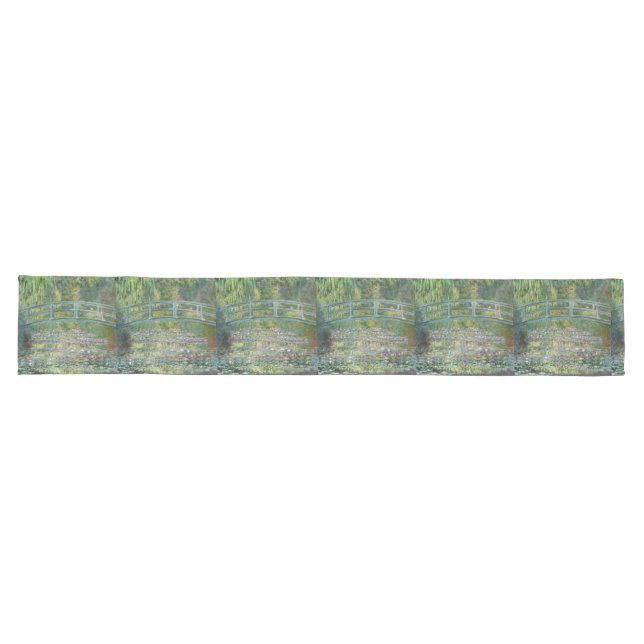 Claude Monet Japanese Bridge Water Lily Art Long Table Runner (Horizontal)