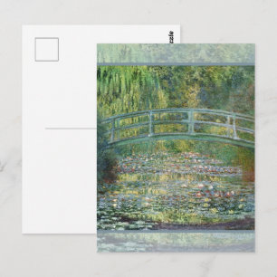 Claude Monet Japanese Bridge Water Lily Art Postcard