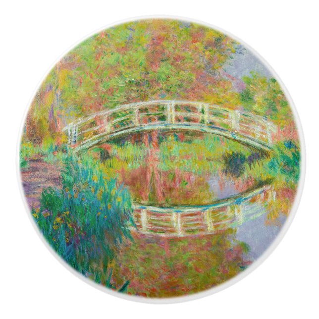 Claude Monet - Japanese Footbridge, Giverny Ceramic Knob (Front)