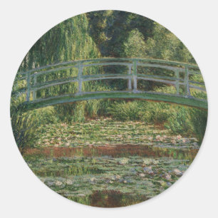 Claude Monet Japanese Footbridge & Water Lily Pool Classic Round Sticker