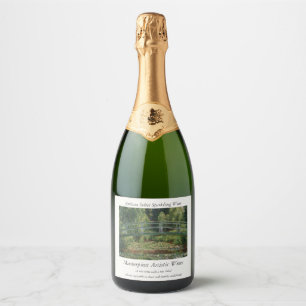 Claude Monet Japanese Footbridge & Water Lily Pool Sparkling Wine Label