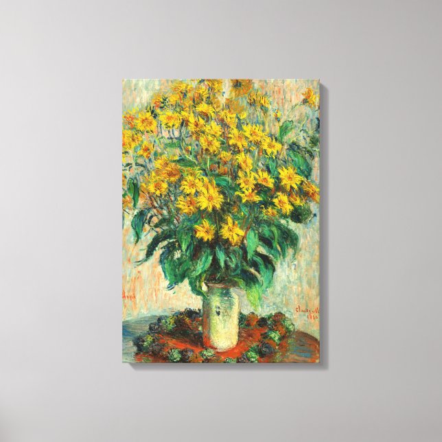 Claude Monet - Jerusalem Artichoke Flowers Canvas Print (Front)