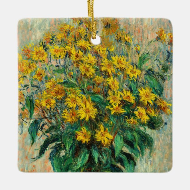 Claude Monet - Jerusalem Artichoke Flowers Ceramic Ornament (Front)