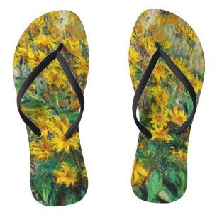 Claude Monet - Jerusalem Artichoke Flowers Flip Flops