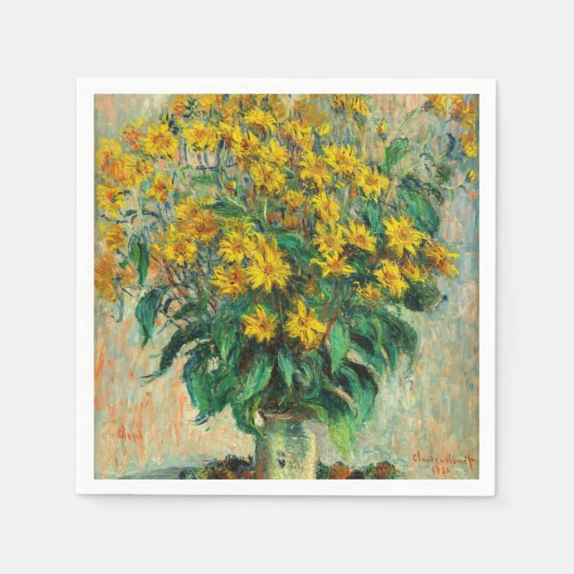Claude Monet - Jerusalem Artichoke Flowers Napkin (Front)
