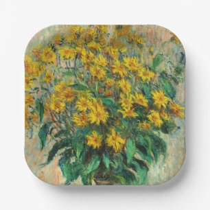 Claude Monet - Jerusalem Artichoke Flowers Paper Plate