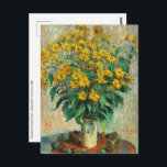 Claude Monet - Jerusalem Artichoke Flowers Postcard<br><div class="desc">Jerusalem Artichoke Flowers - Claude Monet,  Oil on Canvas,  1880</div>