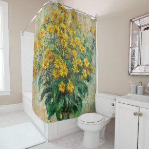 Claude Monet - Jerusalem Artichoke Flowers Shower Curtain