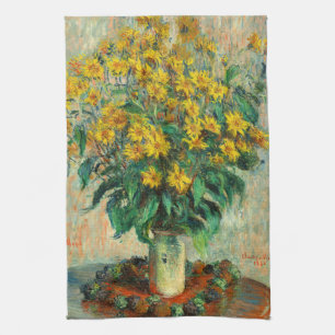 Claude Monet - Jerusalem Artichoke Flowers Tea Towel