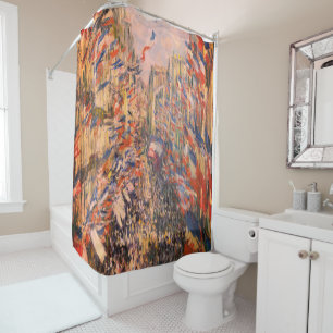 Claude Monet - La rue Montorgueil à Paris Shower Curtain
