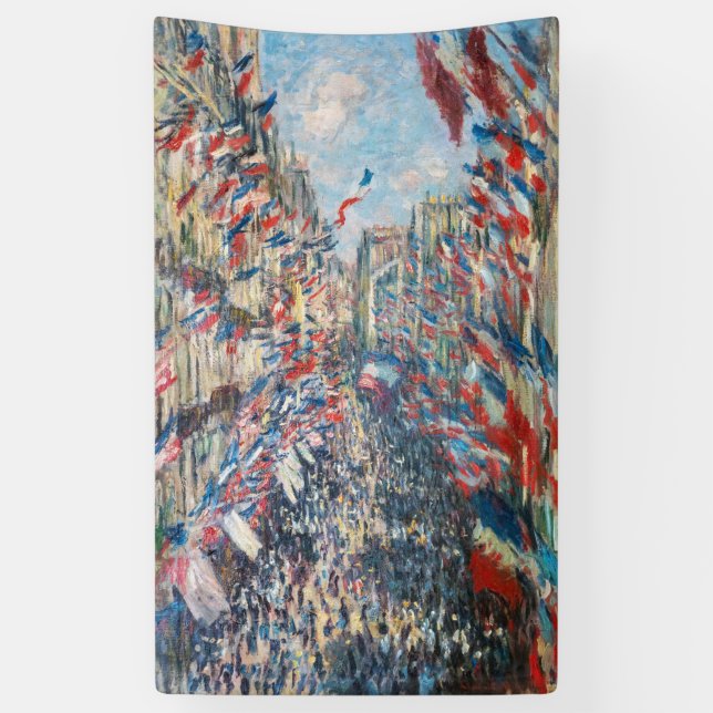Claude Monet - La Rue Montorgueil - Paris Banner (Vertical)
