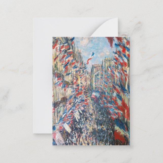 Claude Monet - La Rue Montorgueil - Paris Card (Front)