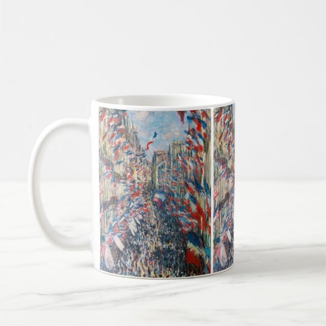 Claude Monet - La Rue Montorgueil - Paris Coffee Mug (Left)