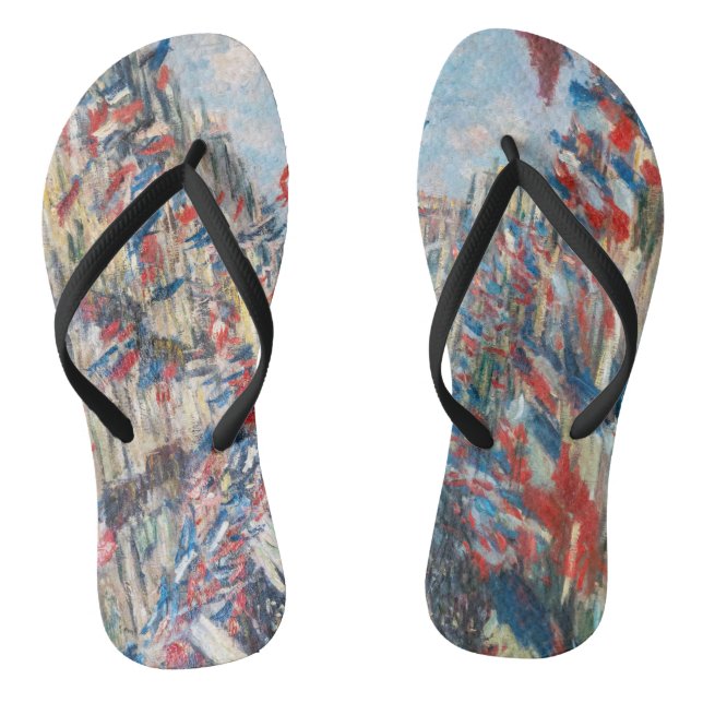 Claude Monet - La Rue Montorgueil - Paris Flip Flops (Footbed)