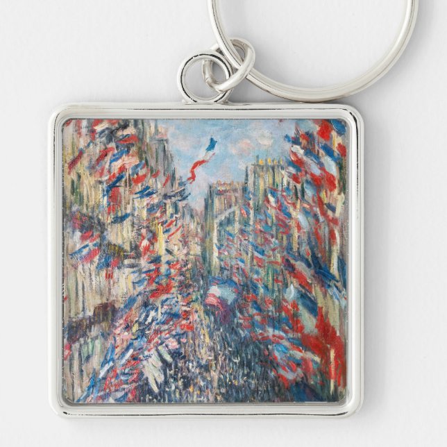 Claude Monet - La Rue Montorgueil - Paris Key Ring (Front)