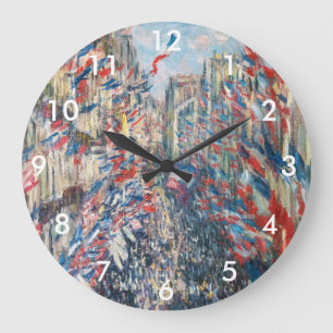 Claude Monet - La Rue Montorgueil - Paris Large Clock