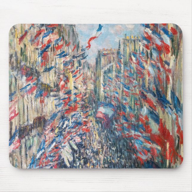 Claude Monet - La Rue Montorgueil - Paris Mouse Mat (Front)