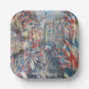 Claude Monet - La Rue Montorgueil - Paris Paper Plate