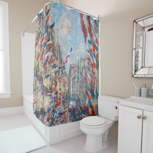 Claude Monet - La Rue Montorgueil - Paris Shower Curtain (In Situ)