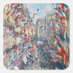 Claude Monet - La Rue Montorgueil - Paris Square Sticker