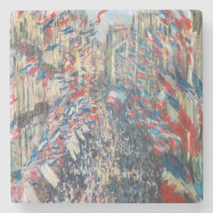 Claude Monet - La Rue Montorgueil - Paris Stone Coaster