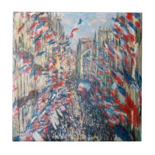 Claude Monet - La Rue Montorgueil - Paris Tile