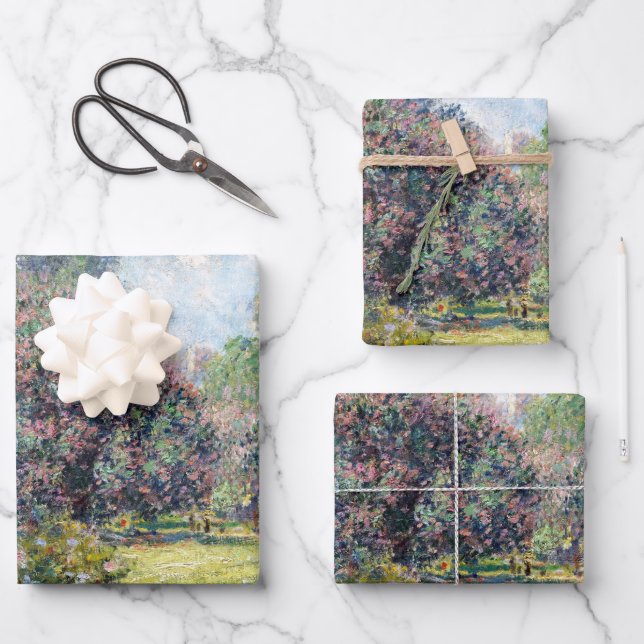 Claude Monet Landscape The Parc Monceau Poster Wrapping Paper Sheet (Front)