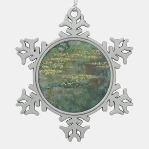 Claude Monet - Le Bassin des Nympheas Snowflake Pewter Christmas Ornament