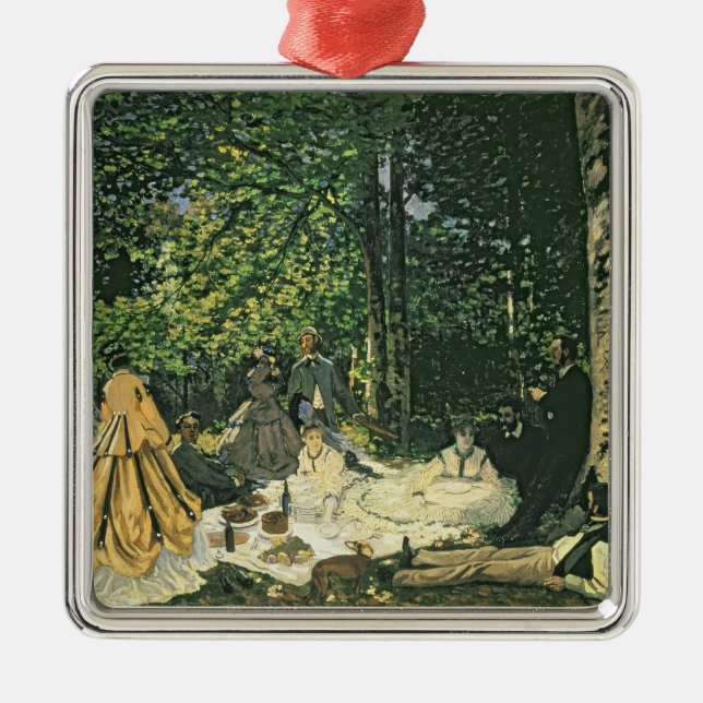Claude Monet | Le Dejeuner sur l'Herbe, 1865-1866 Metal Tree Decoration (Front)