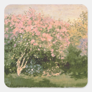 Claude Monet   Lilac in the Sun, 1873 Square Sticker