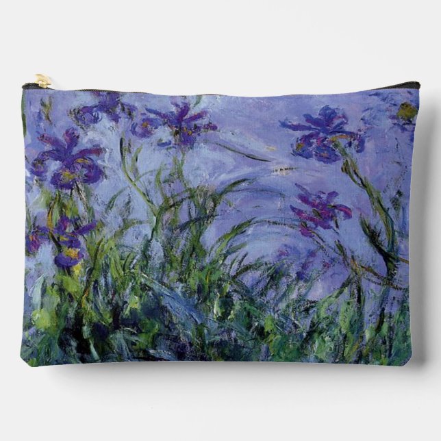 Claude Monet Lilac Irises Accessory Pouch (Front)