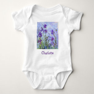 Claude Monet - Lilac Irises / Iris Mauves Baby Bodysuit