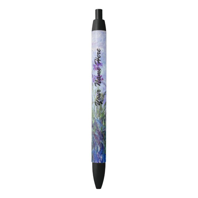 Claude Monet - Lilac Irises / Iris Mauves Black Ink Pen (Front Vertical)