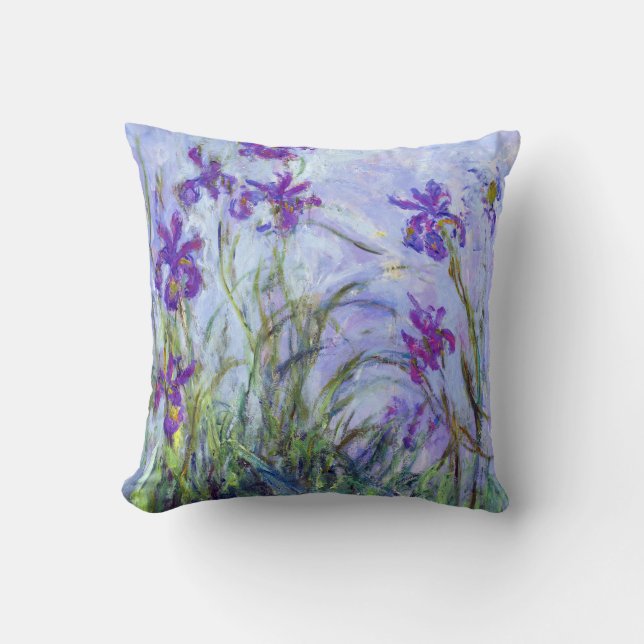 Claude Monet - Lilac Irises / Iris Mauves Cushion (Front)