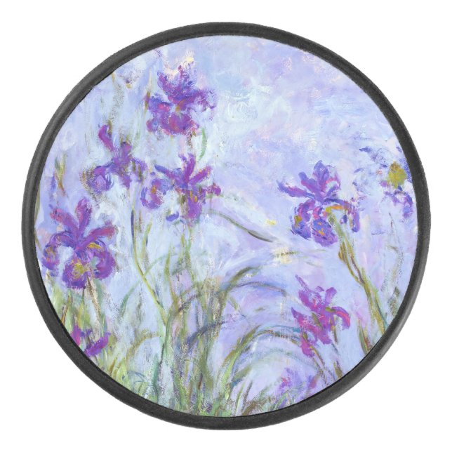 Claude Monet - Lilac Irises / Iris Mauves Hockey Puck (Front)