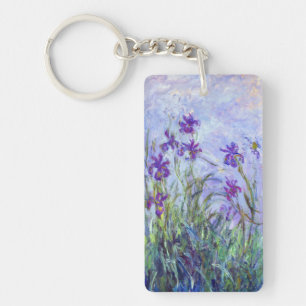 Claude Monet - Lilac Irises / Iris Mauves Key Ring