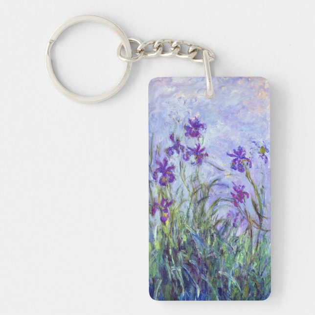 Claude Monet - Lilac Irises / Iris Mauves Key Ring (Front)