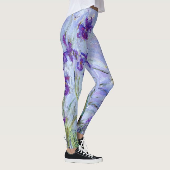 Claude Monet - Lilac Irises / Iris Mauves Leggings (Right)