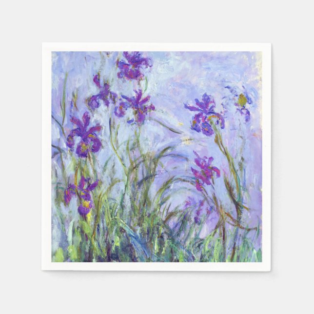 Claude Monet - Lilac Irises / Iris Mauves Napkin (Front)