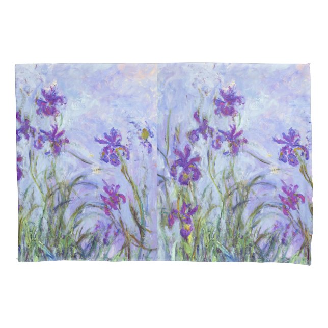 Claude Monet - Lilac Irises / Iris Mauves Pillowcase (Front)