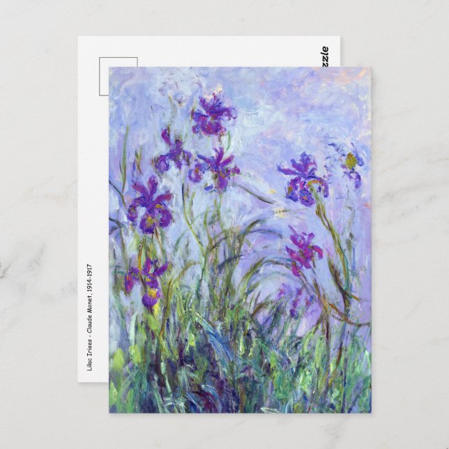 Claude Monet - Lilac Irises / Iris Mauves Postcard (Front/Back)