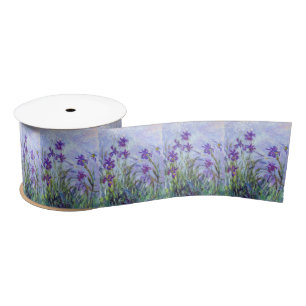 Claude Monet - Lilac Irises / Iris Mauves Satin Ribbon