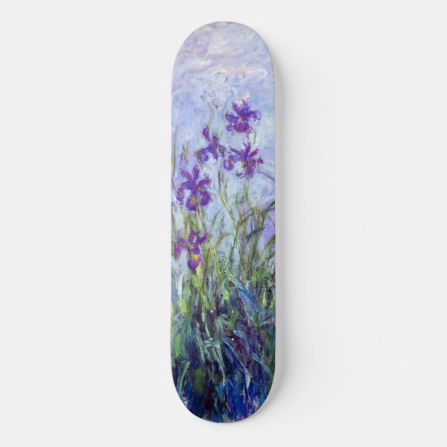 Claude Monet - Lilac Irises / Iris Mauves Skateboard (Front)