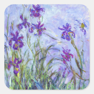 Claude Monet - Lilac Irises / Iris Mauves Square Sticker