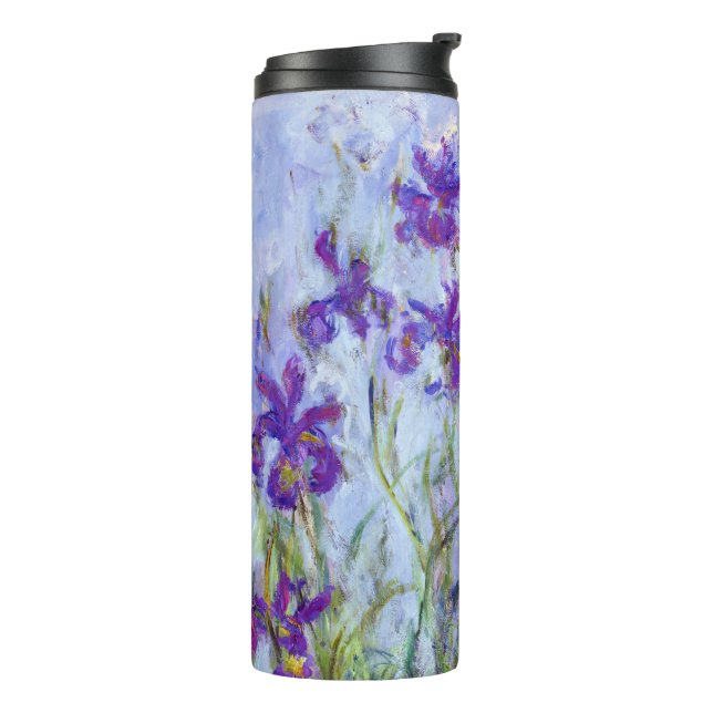 Claude Monet - Lilac Irises / Iris Mauves Thermal Tumbler (Rotated Left)