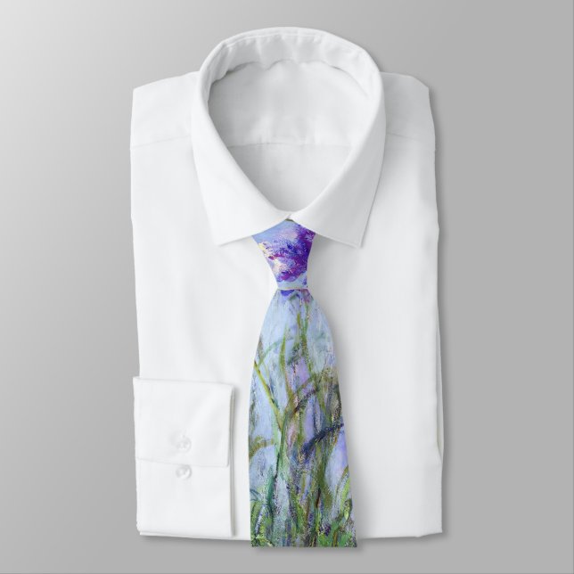 Claude Monet - Lilac Irises / Iris Mauves Tie (Tied)