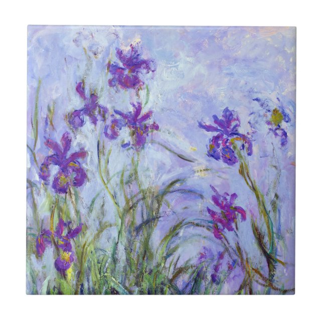 Claude Monet - Lilac Irises / Iris Mauves Tile (Front)