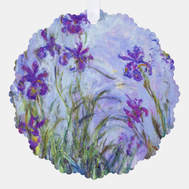 Claude Monet - Lilac Irises / Iris Mauves Tree Decoration Card (Front)