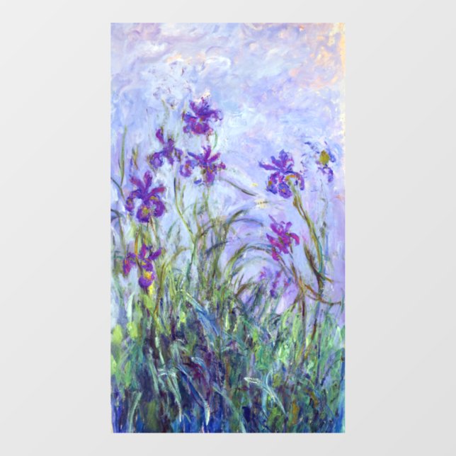 Claude Monet - Lilac Irises / Iris Mauves Window Cling (Sheet)